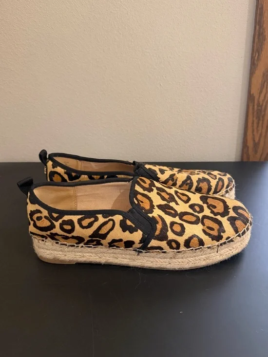 Sam Edelman Leopard Print Carrin Calf Hair Platform Slip-On Shoes 9 - Picture 4 of 8